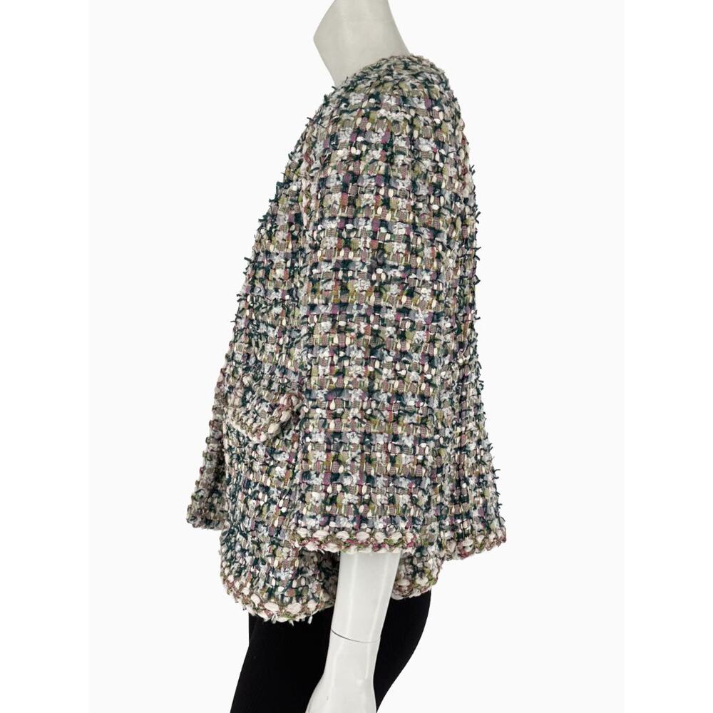 Chanel Fantasy Tweed Jacket Coat Size 50 Multicolor Silk Lined Owl Buttons - Picture 7 of 16